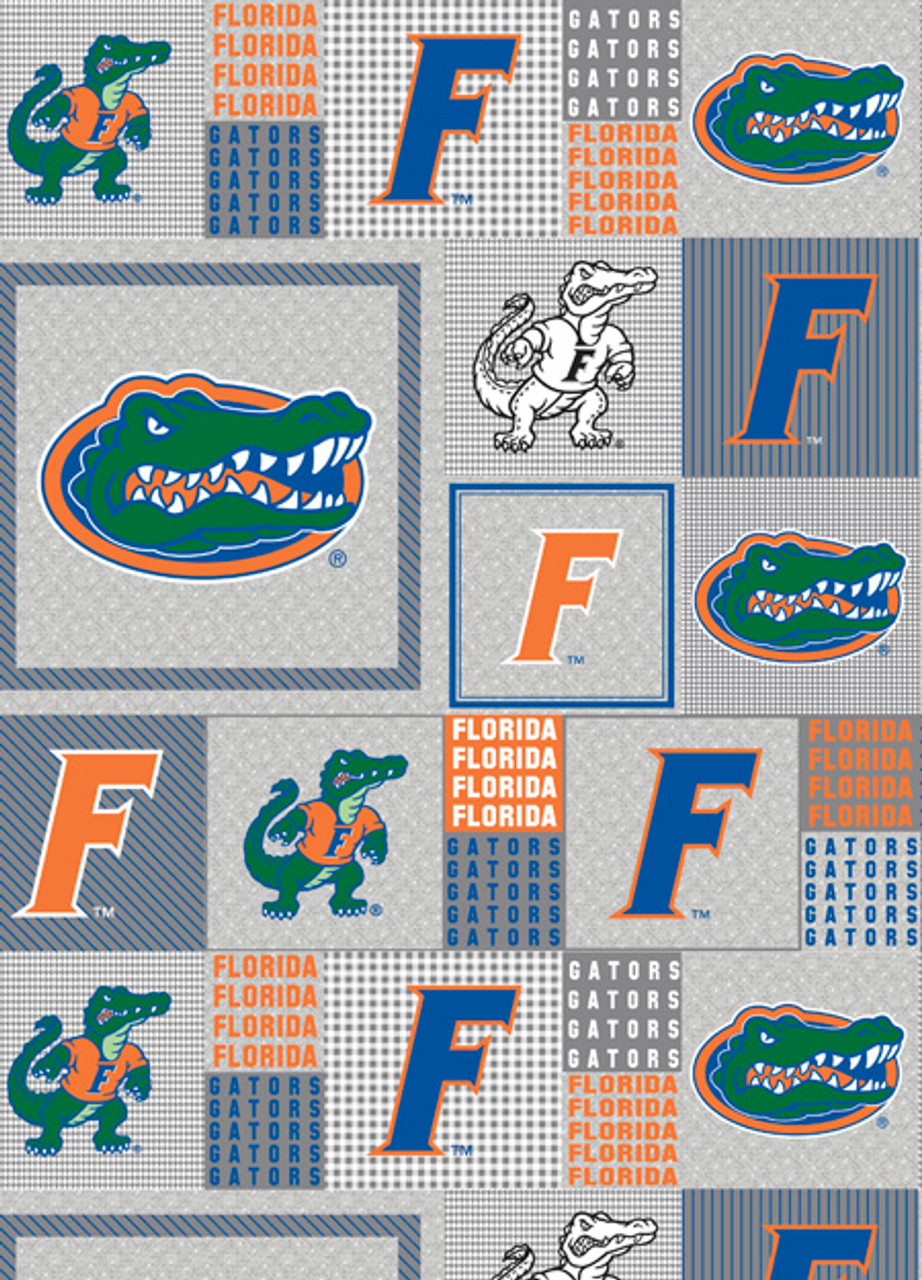 University of Florida Gators Grey Block Fleece Fabric Remnants
