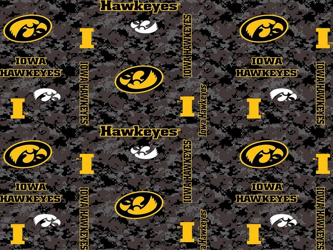 University of Iowa Hawkeyes Heather Grey Fleece Fabric Remnants