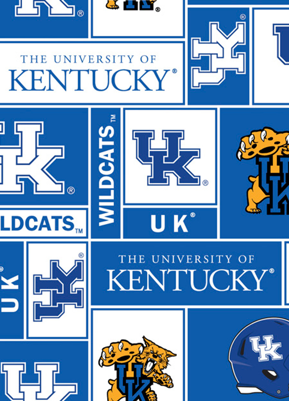 University of Kentucky Wildcats Geometric Fleece Fabric Remnants