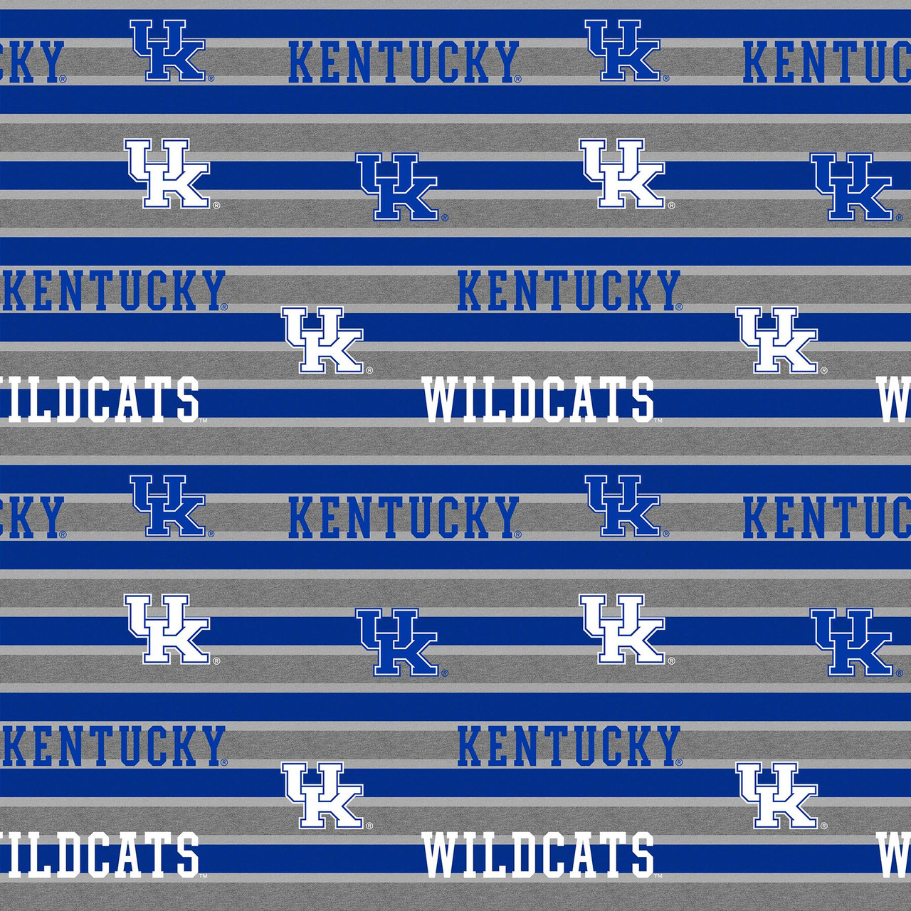 University of Kentucky Wildcats Polo Stripe Fleece Fabric Remnants