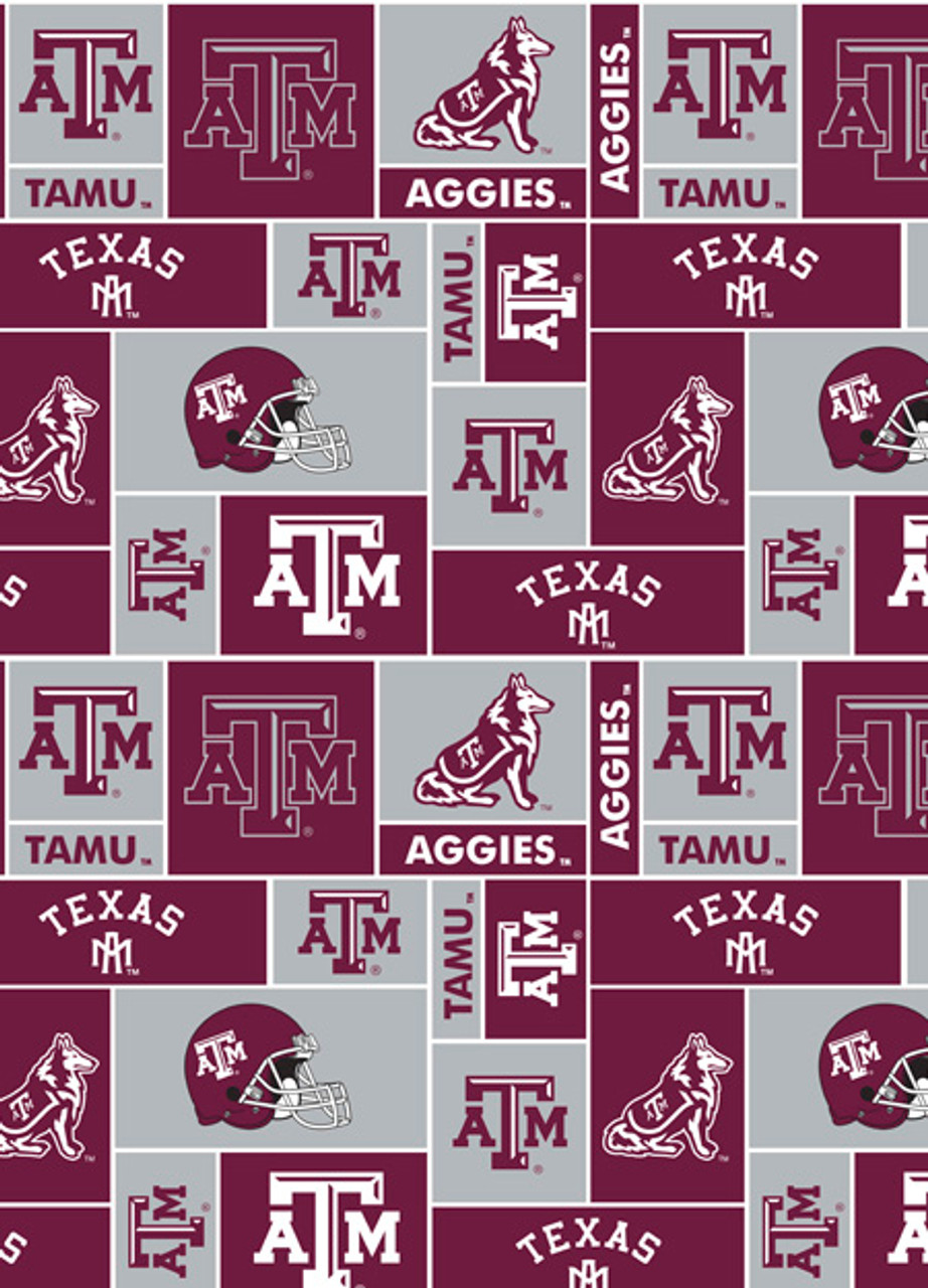 Texas A&M Aggies Geometric Fleece Fabric Remnants