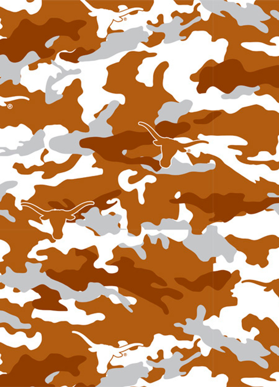 University of Texas Longhorns Camouflage Fleece Fabric Remnants