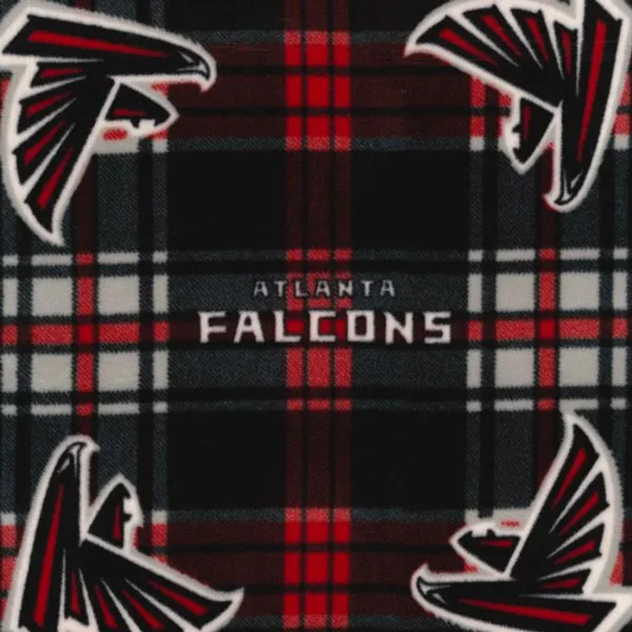 Atlanta Falcons NFL Football Plaid Fabric Traditions Polyester Fleece Fabric NFL-14717-D