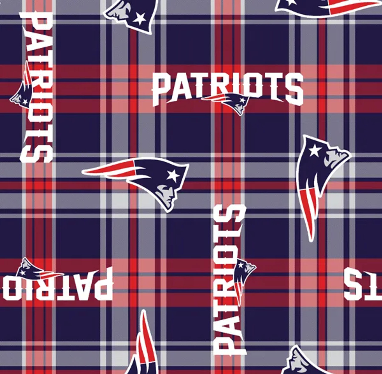 New England Patriots NFL Football Plaid Fabric Traditions Polyester Fleece Fabric NFL-6464-D