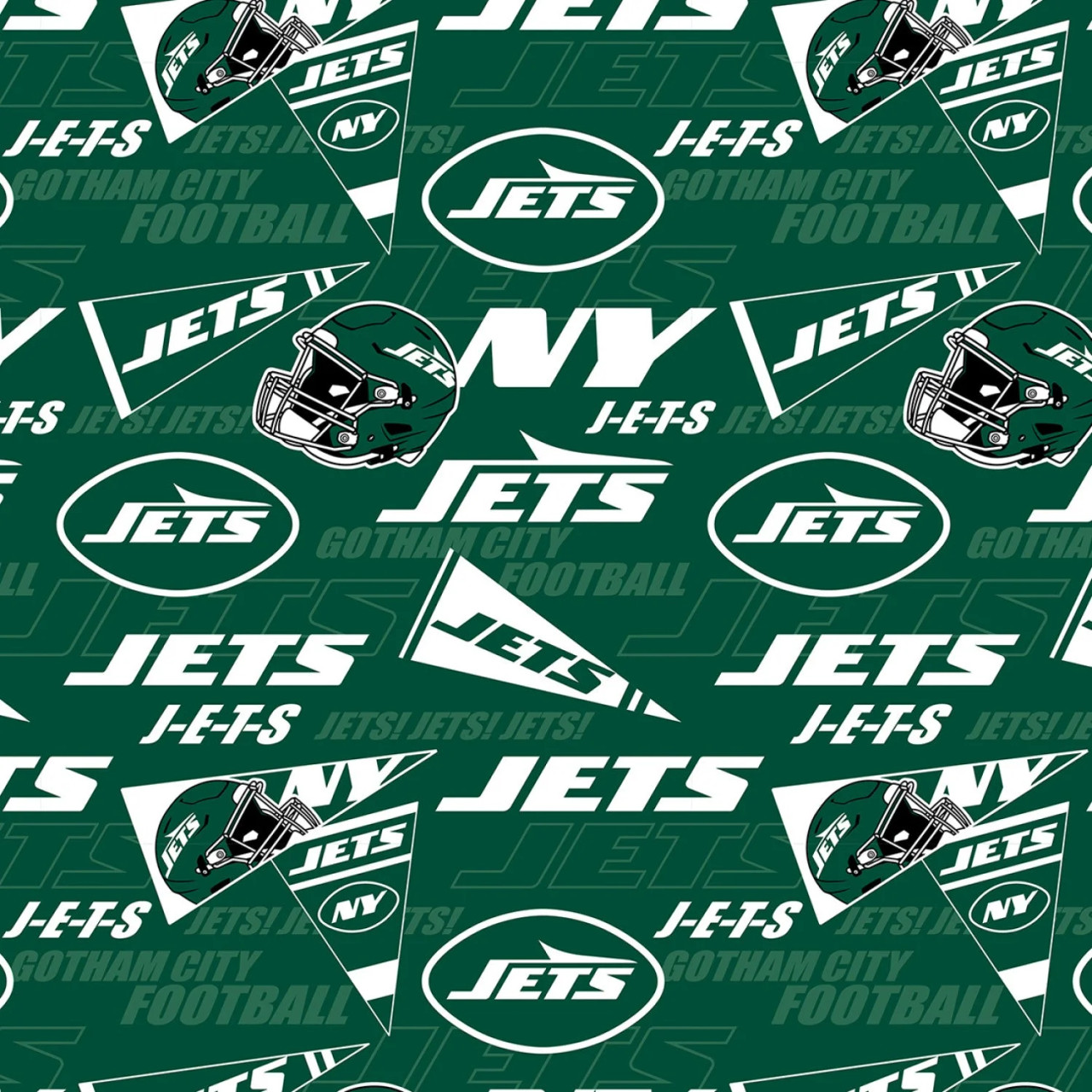 New York Jets NFL Football Logo Green Fabric Traditions Cotton Fabric  NFL-70574-D New York Jets NFL Football Logo Green Fabric Traditions Cotton Fabric  NFL-70574-D