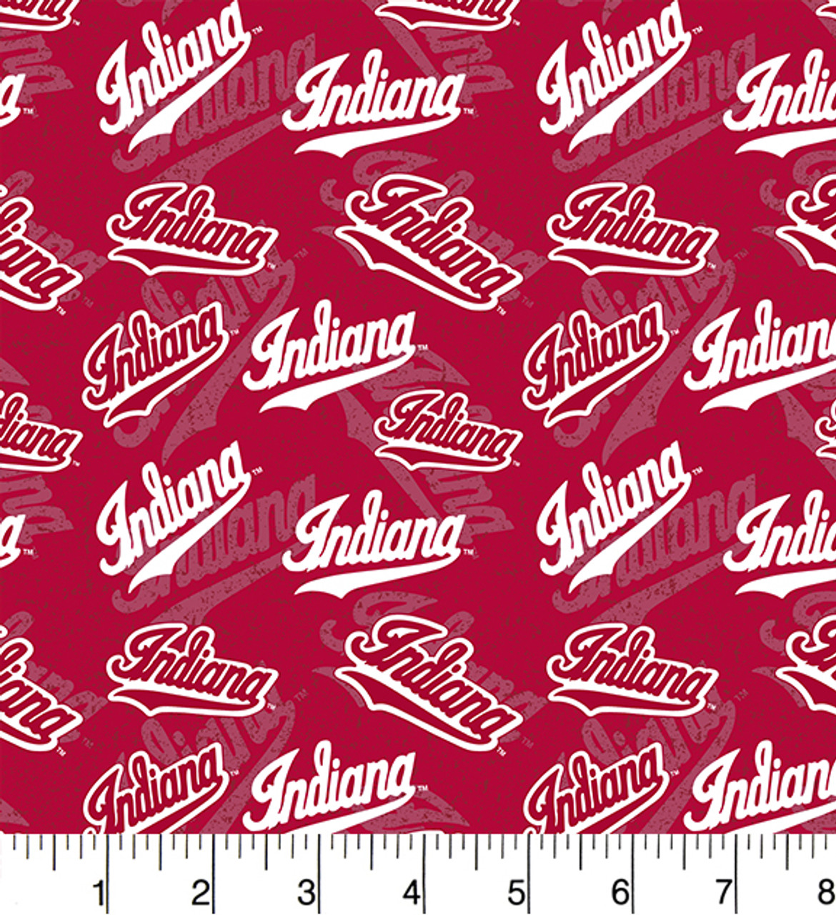 Indiana University Hoosiers Cotton Fabric with Tone On Tone Print