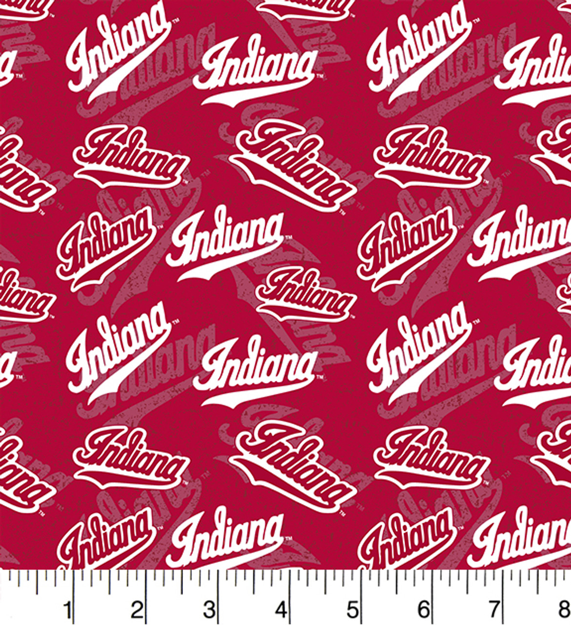 Indiana University Hoosiers Cotton Fabric with Tone On Tone Print or Matching Solid Cotton Fabrics