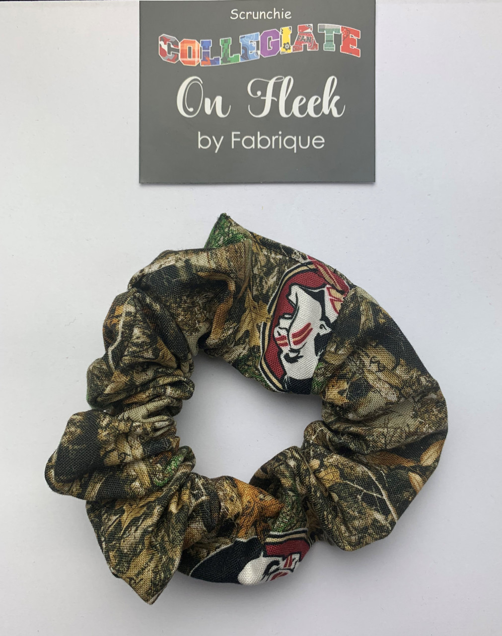 Florida State University Hair Scrunchie; Hair Bow; Hair Tie-Realtree Cotton Design