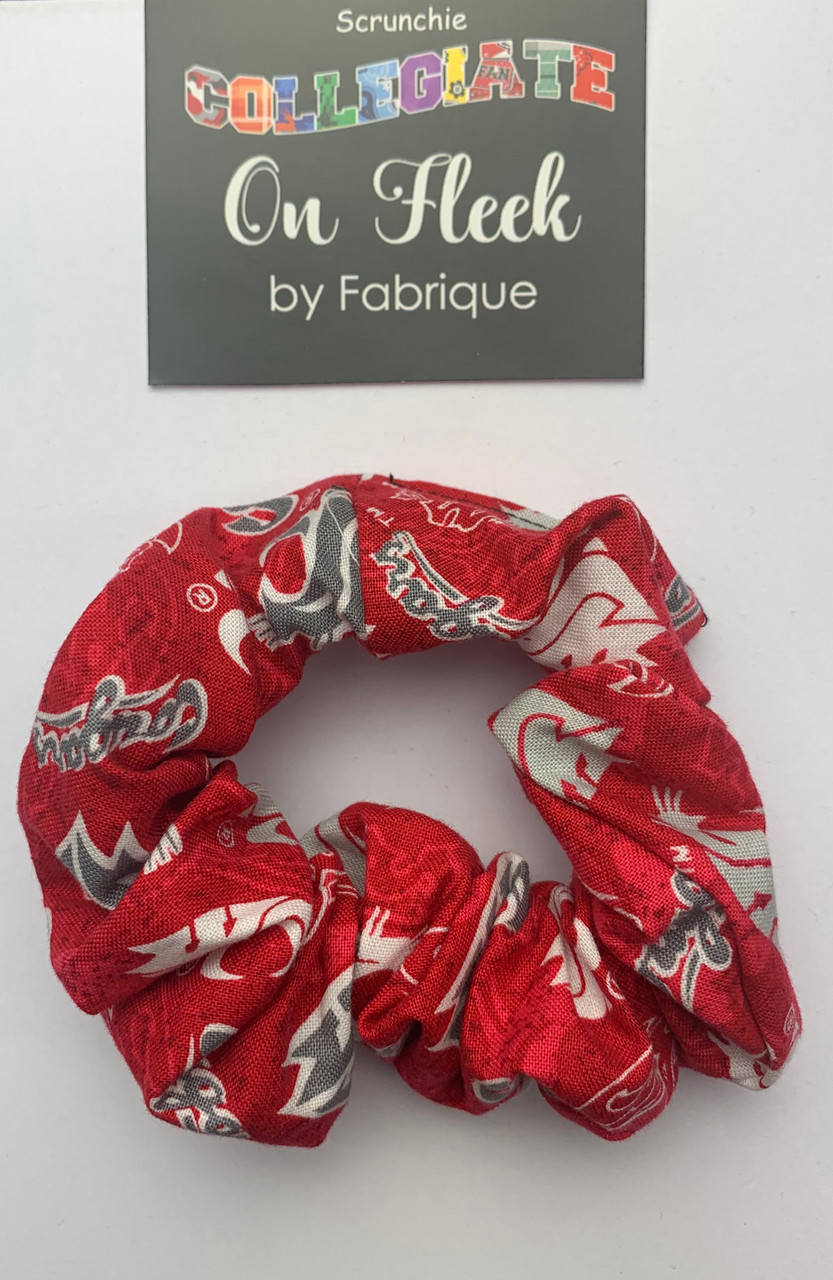 Washington State University Hair Scrunchie; Hair Bow; Hair Tie-Tone On Tone Cotton Design