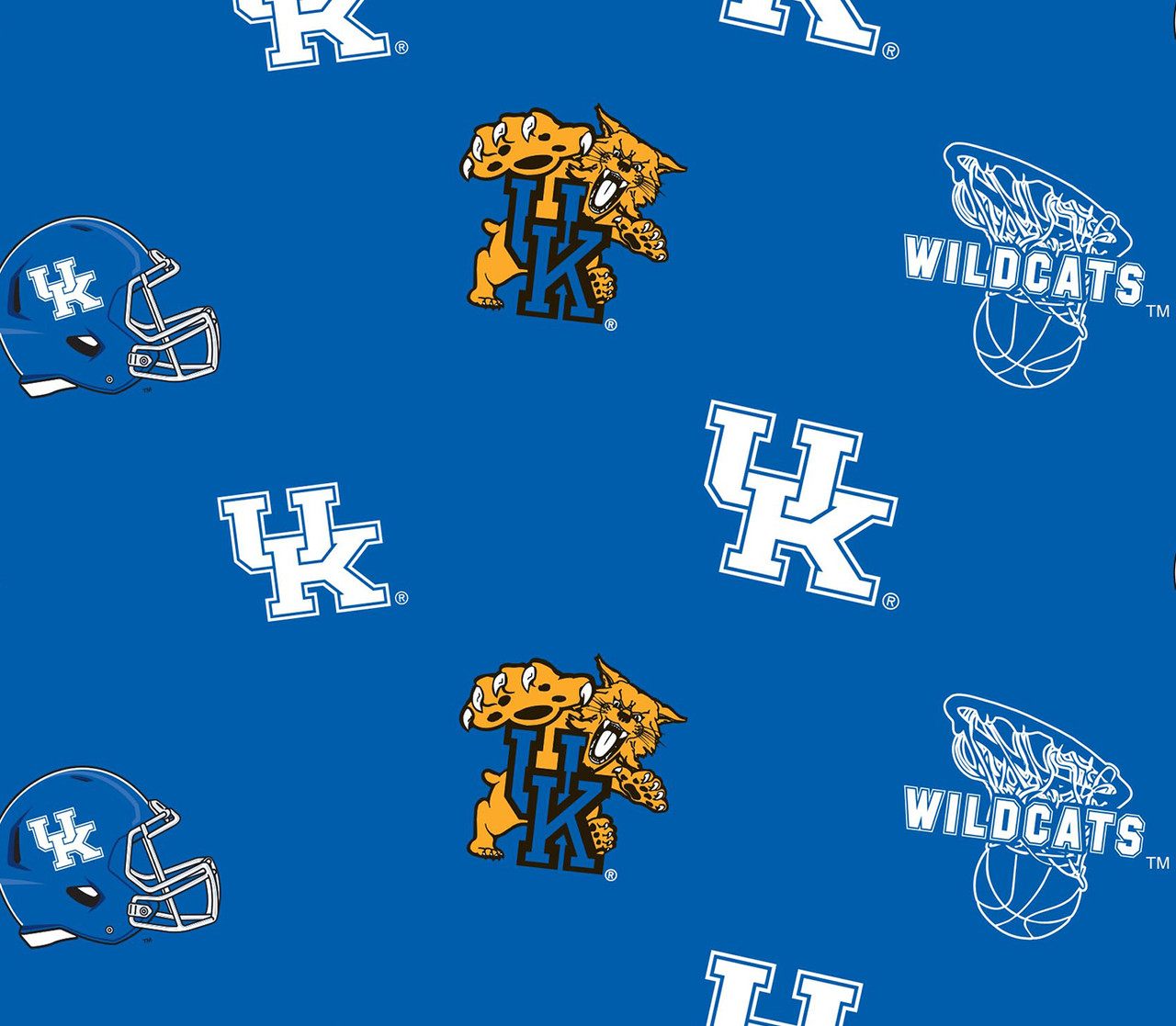 Kentucky Allover Collegiate Fleece Fabric