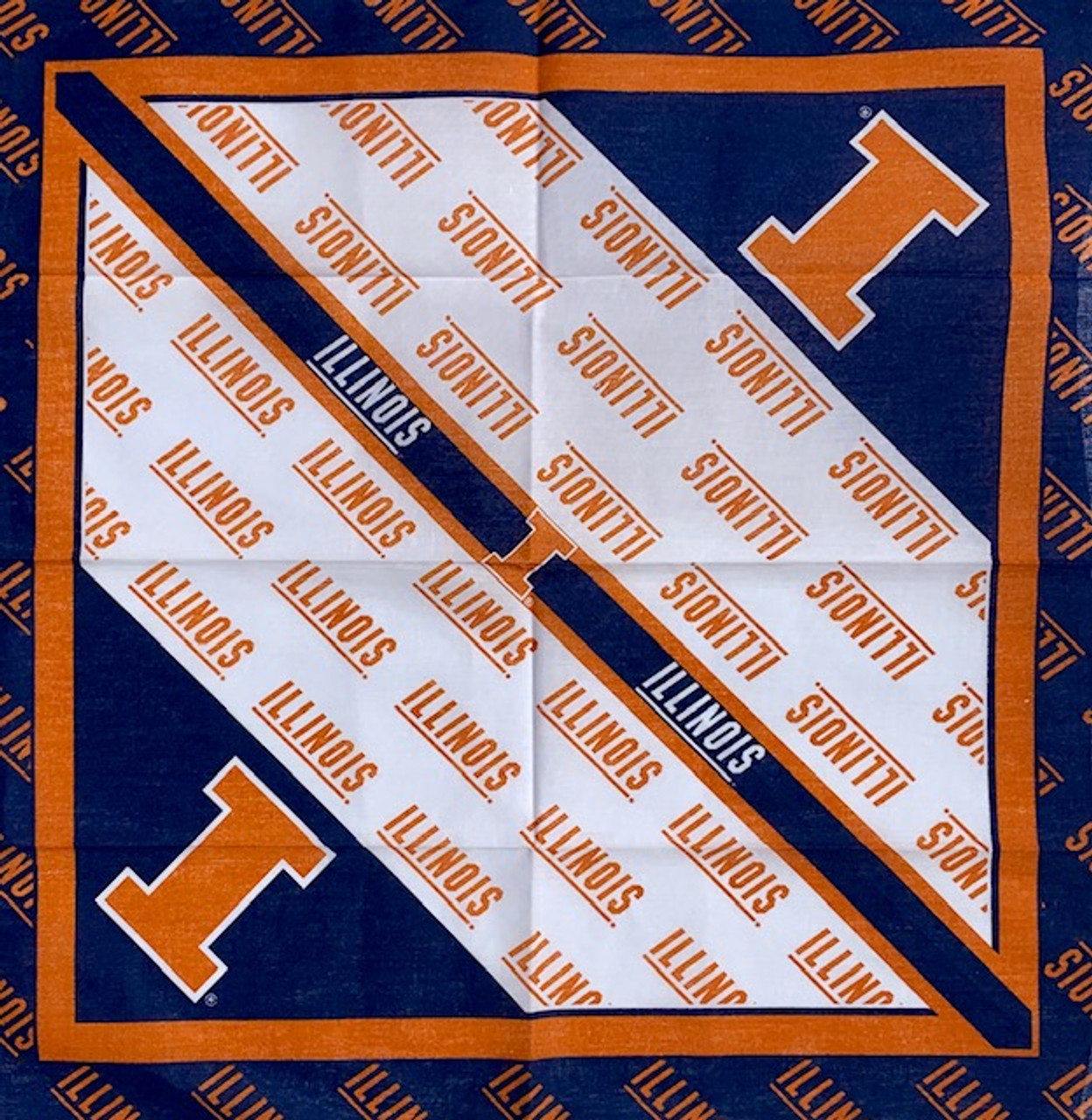 University  of Illinois Face Mask Bandana - Collegiate 22" Square Bandana - FREE SHIPPING