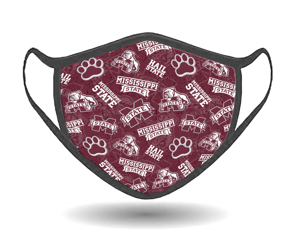 Mississippi State University Face Mask with Anti-microbial & Probiotics-100% Cotton-Individually Packaged-Adjustable Earloop