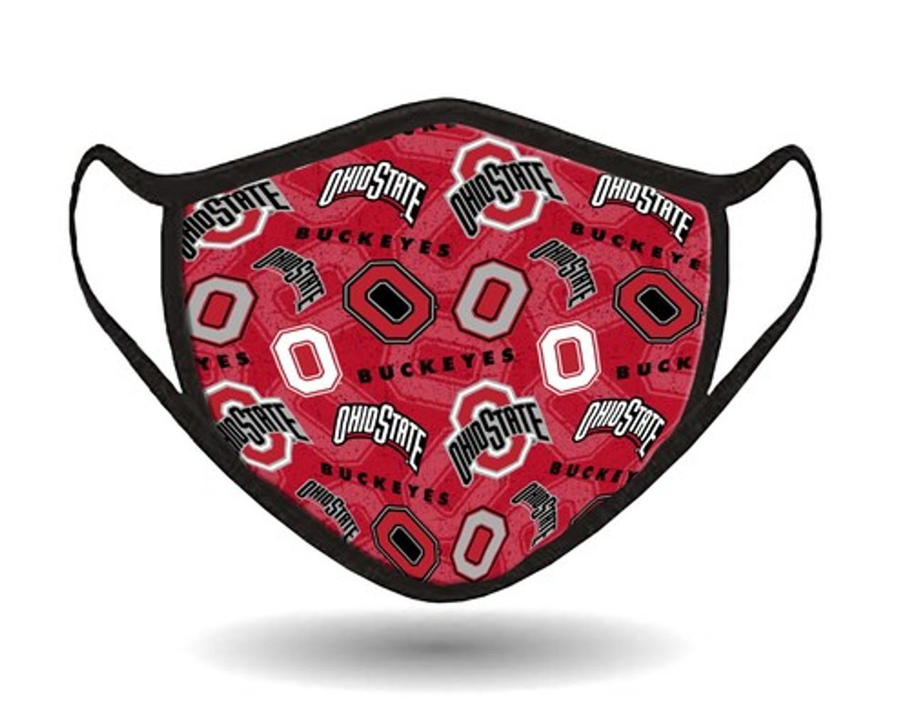 Ohio State  University Face Mask with Anti-microbial & Probiotics-100% Cotton-Individually Packaged-Adjustable Earloop