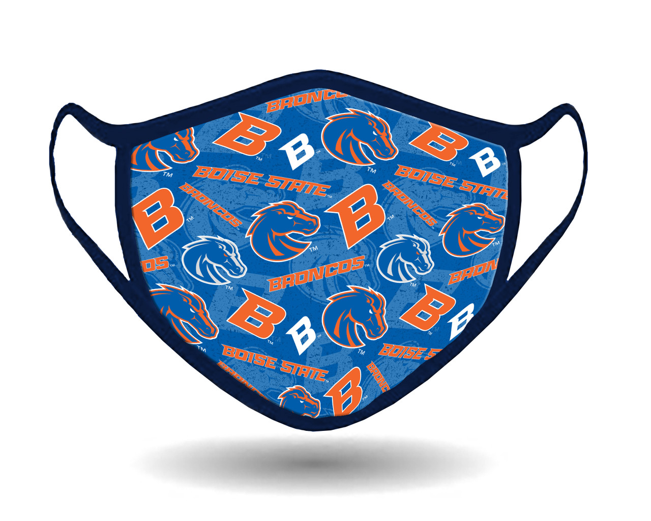 Boise State University Face Mask with Anti-microbial & Probiotics-100% Cotton-Individually Packaged-Adjustable Earloop