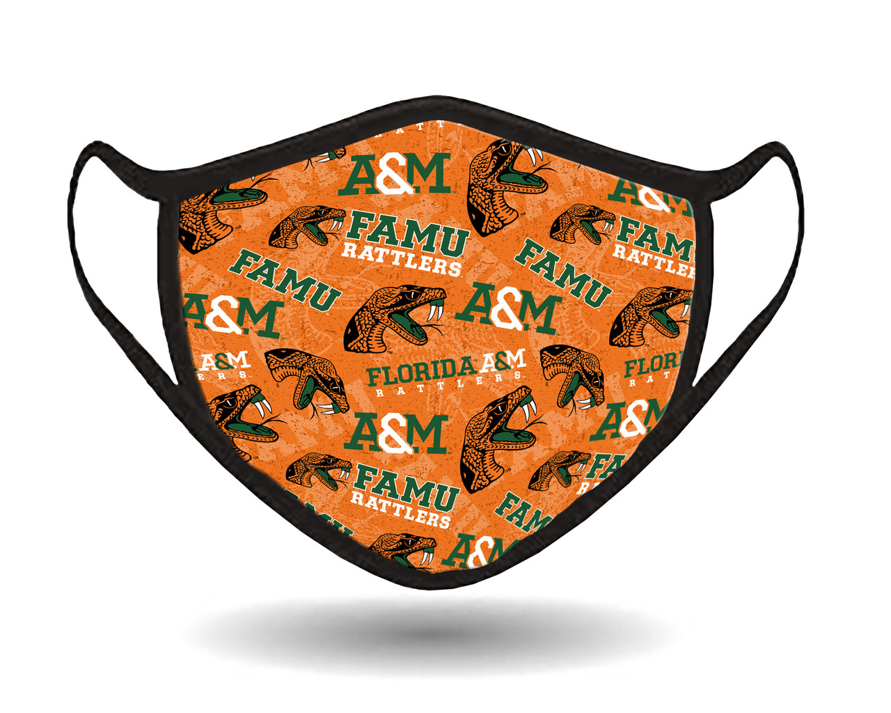 Florida A&M Face Mask with Anti-microbial & Probiotics-100% Cotton-Individually Packaged-Adjustable Earloop