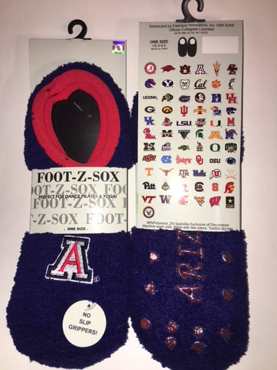 Arizona Wildcats NCAA Unisex Slipper Socks with No Slip Grip