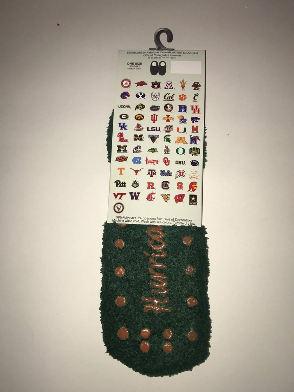 Miami Hurricanes NCAA Unisex Slipper Socks with No Slip Grip