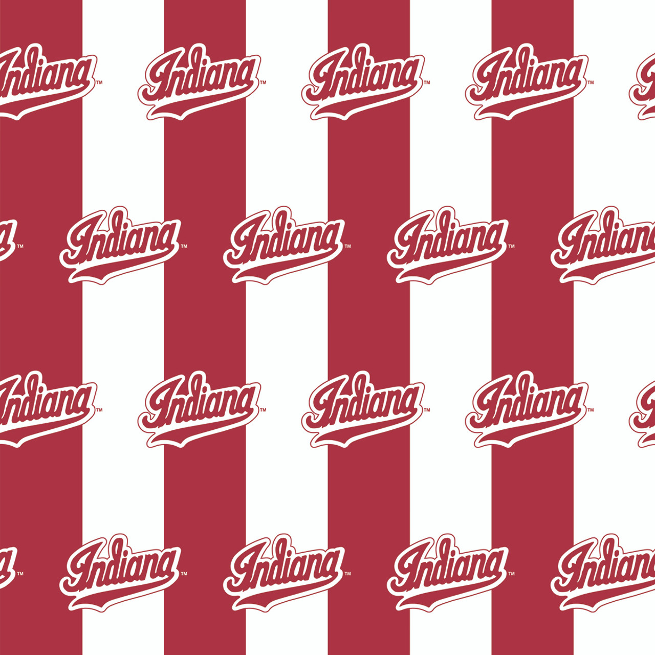 Indiana University Hoosiers Cotton Fabric with Striped Print