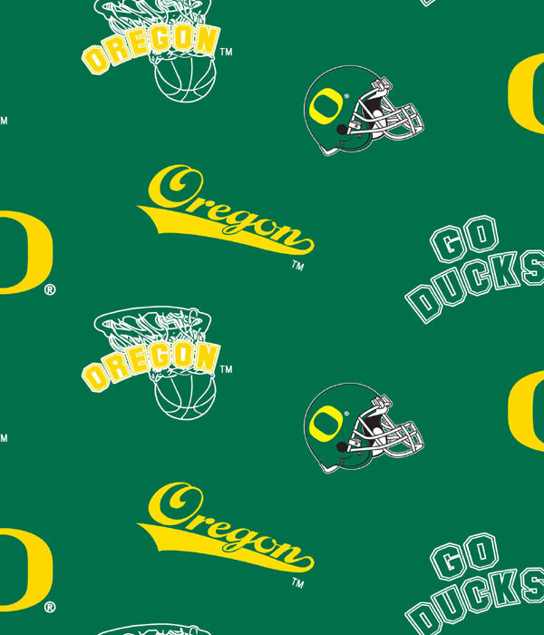 UNIVERSITY OF OREGON-COLLEGE-UNIVERSITY-LOGO-PRINTED-FLEECE-NO SEW FLEECE BLANKET-FABRIC-04