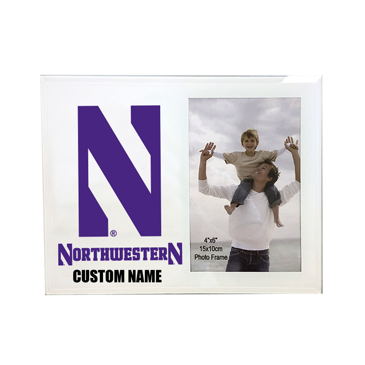 Northwestern Wildcats 4 x 6 Glass Photo Frame