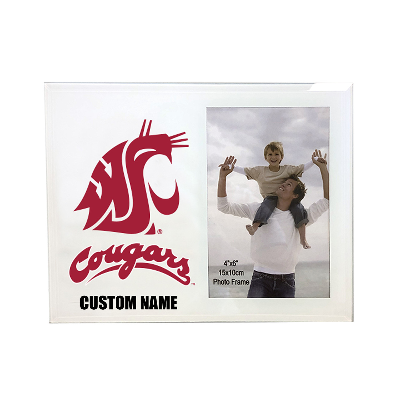 Washington State Cougars 4 x 6 Glass Photo Frame