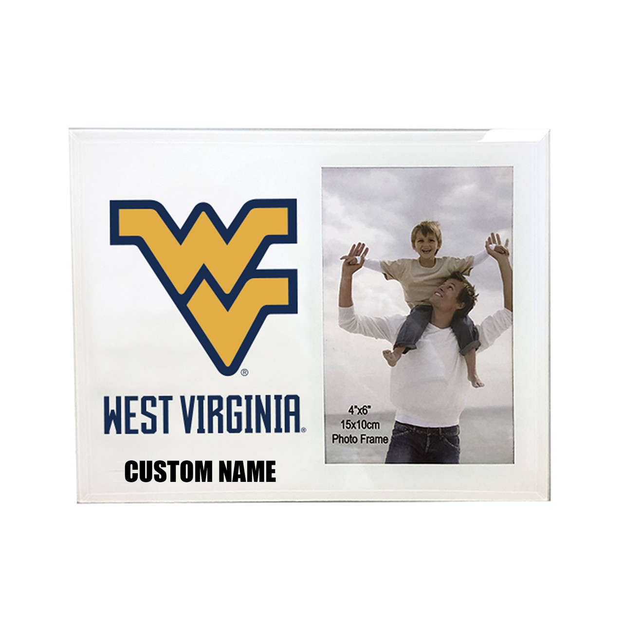 West Virginia Mountaineers 4 x 6 Glass Photo Frame