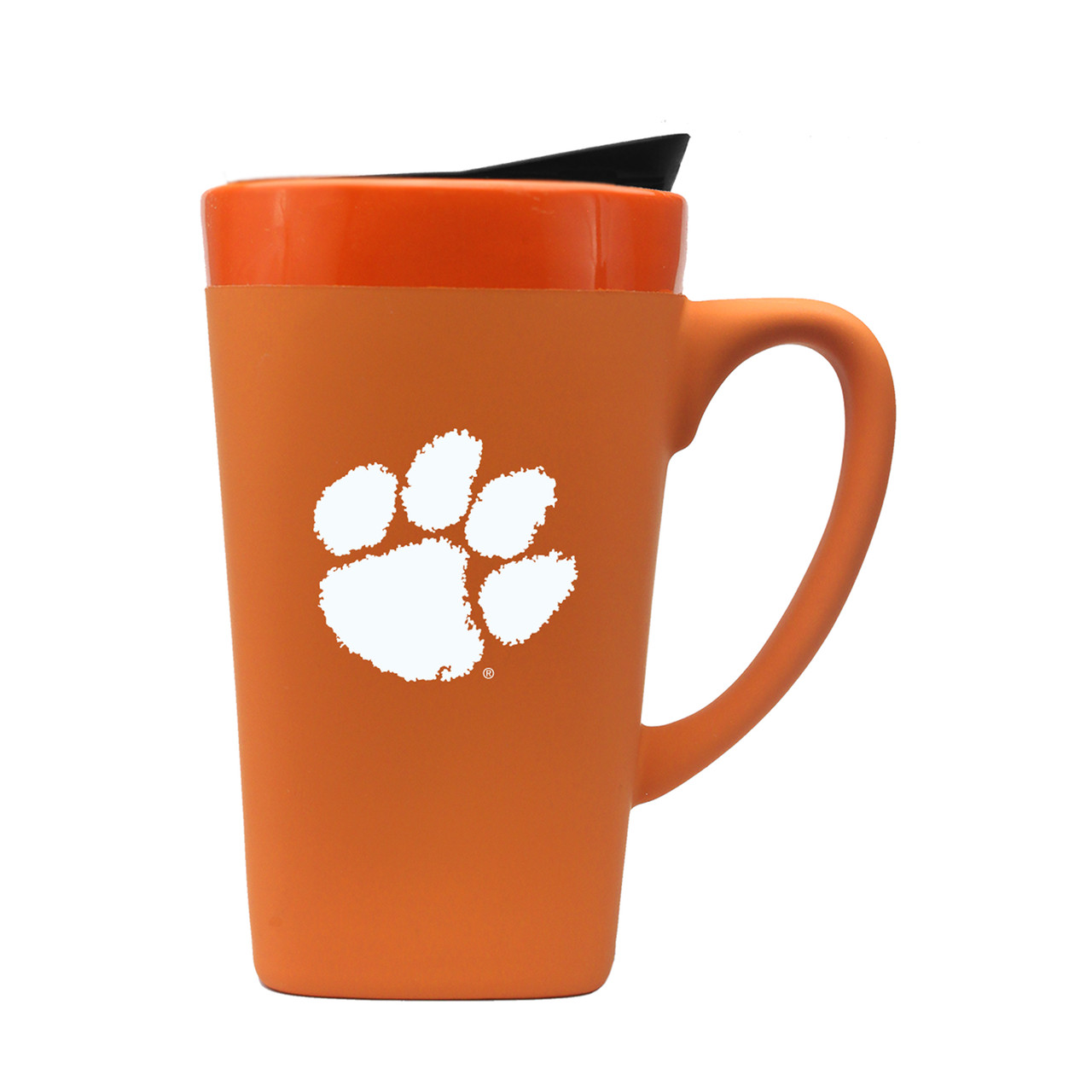 Clemson Tigers 16oz Soft Touch Ceramic Mug w/Swivel Lid