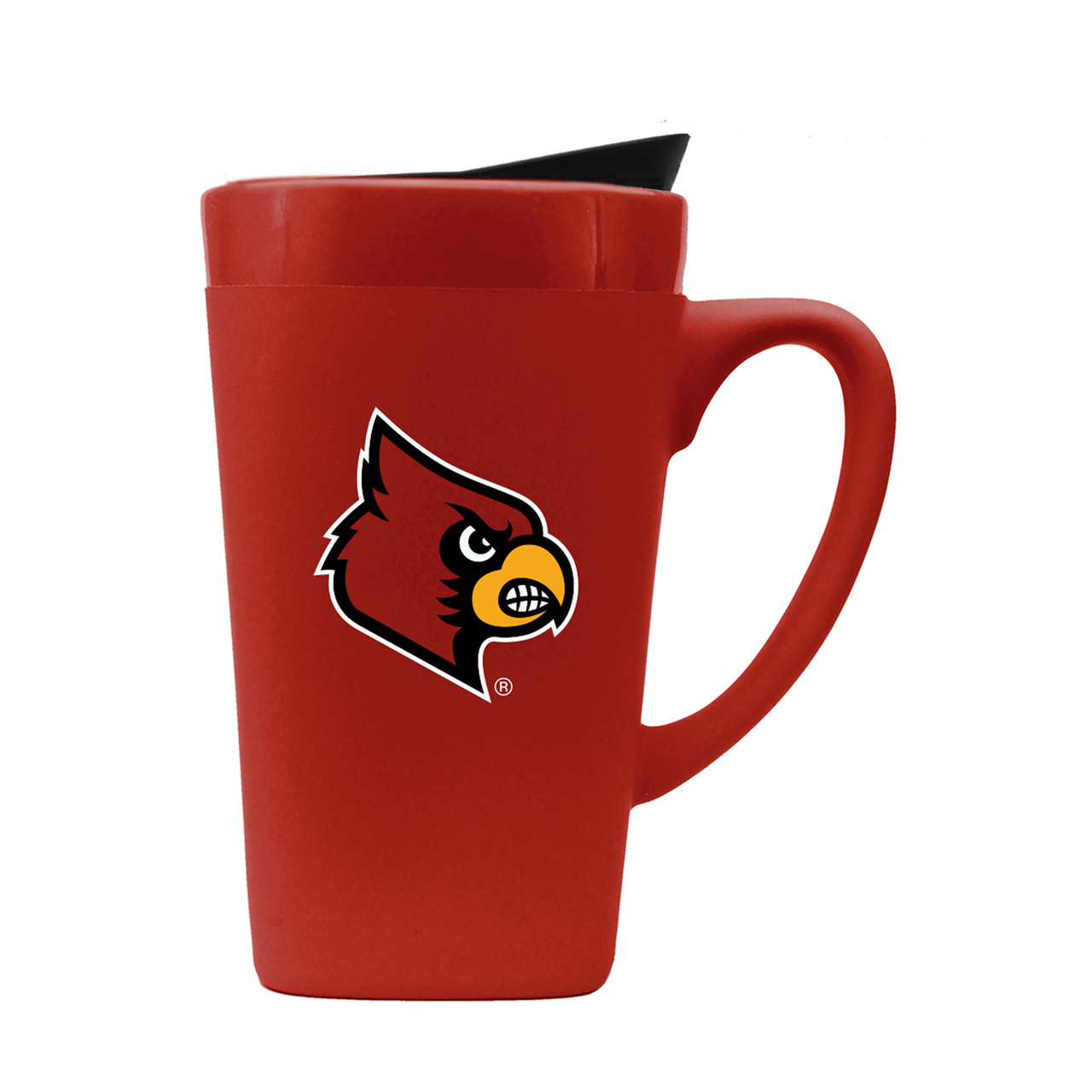 Louisville Cardinals 16oz Soft Touch Ceramic Mug w/Swivel Lid