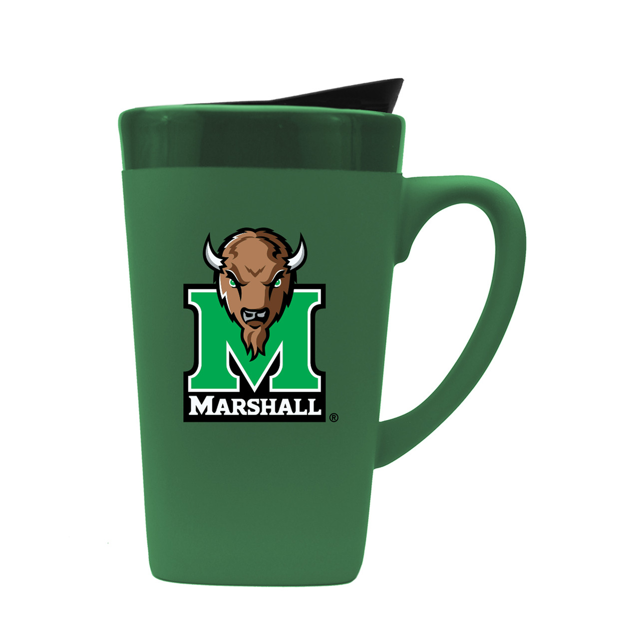 Marshall Thundering Herd 16oz Soft Touch Ceramic Mug w/Swivel Lid