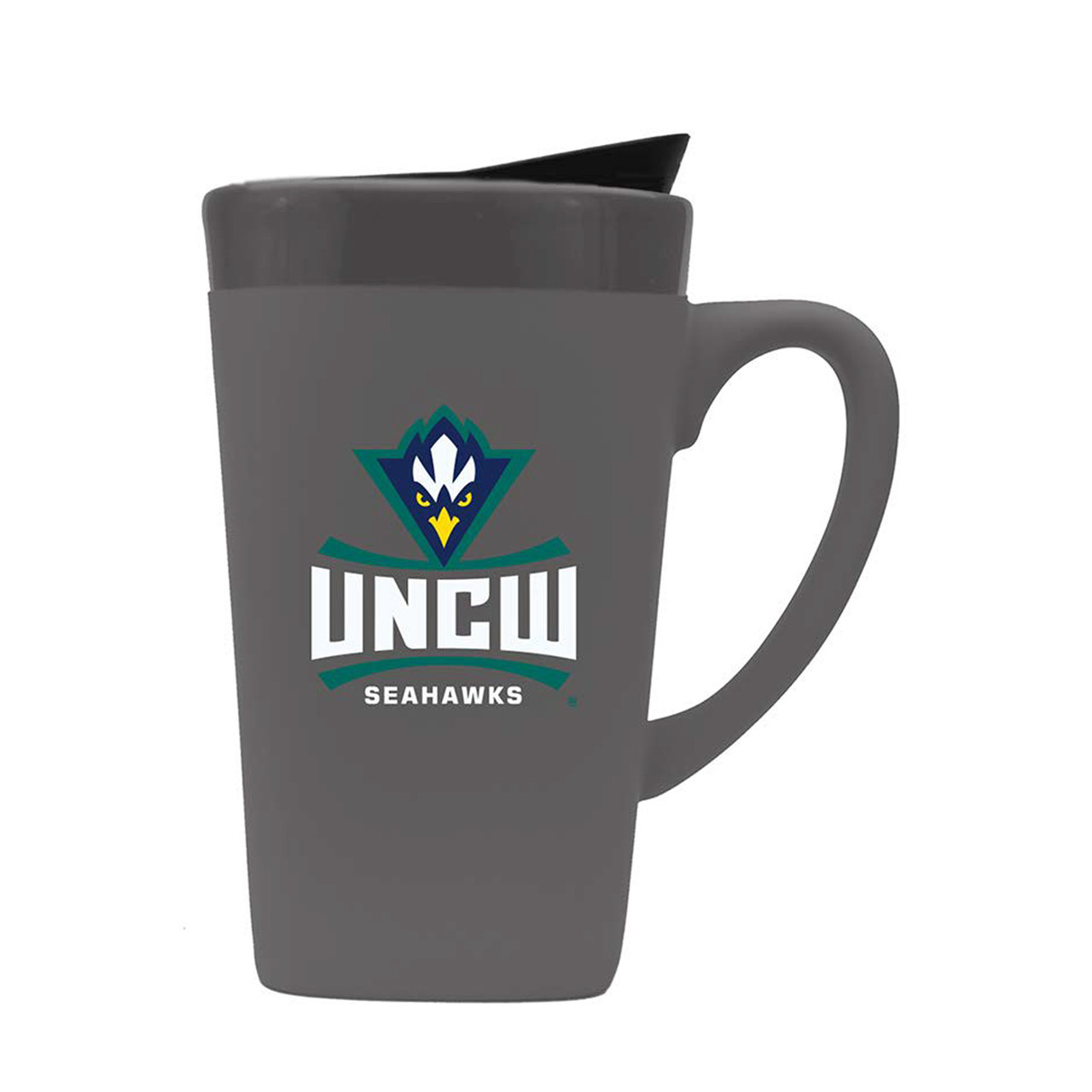 UNC Wilmington Seahawks 16oz Soft Touch Ceramic Mug w/Swivel Lid