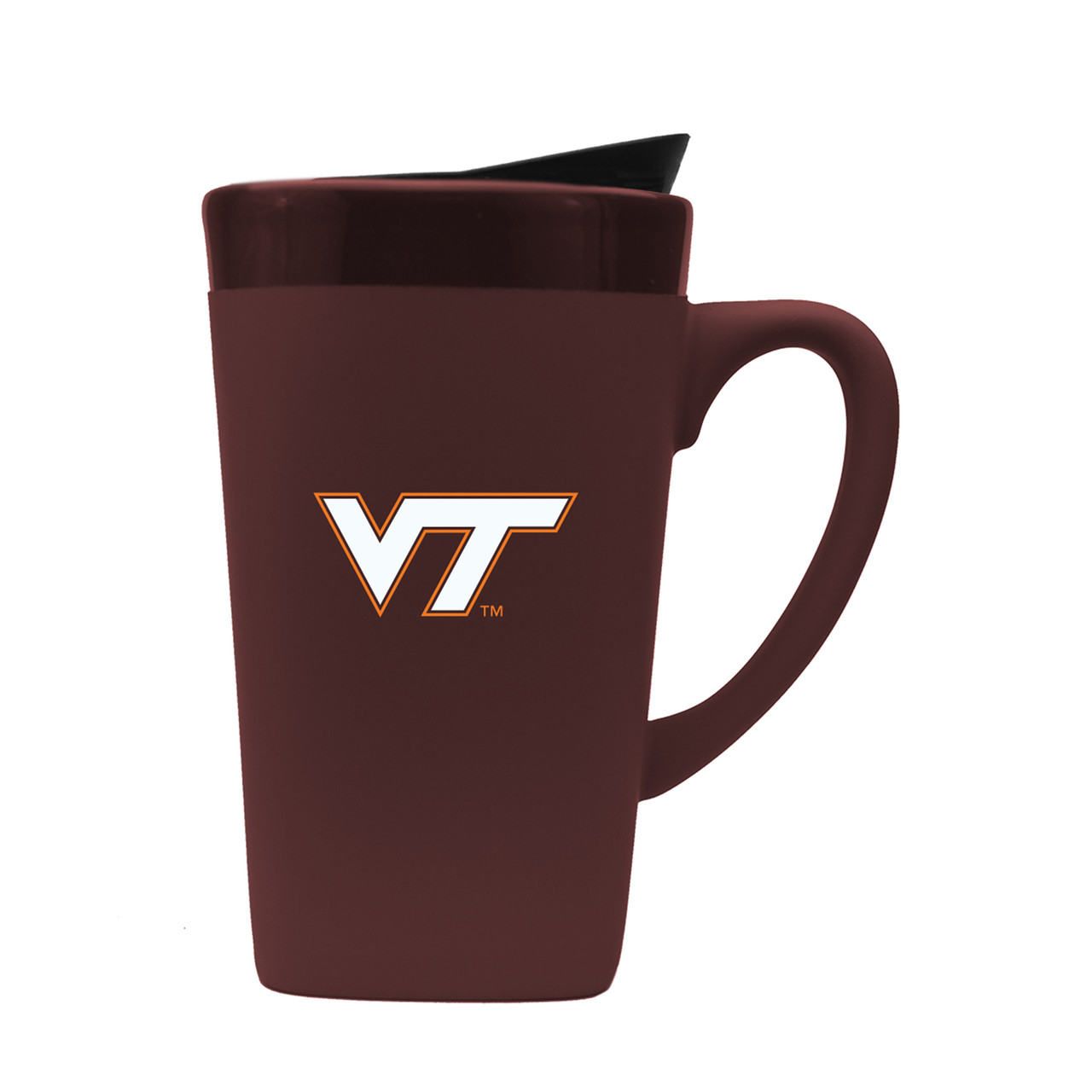 Virginia Tech Hokies 16oz Soft Touch Ceramic Mug w/Swivel Lid