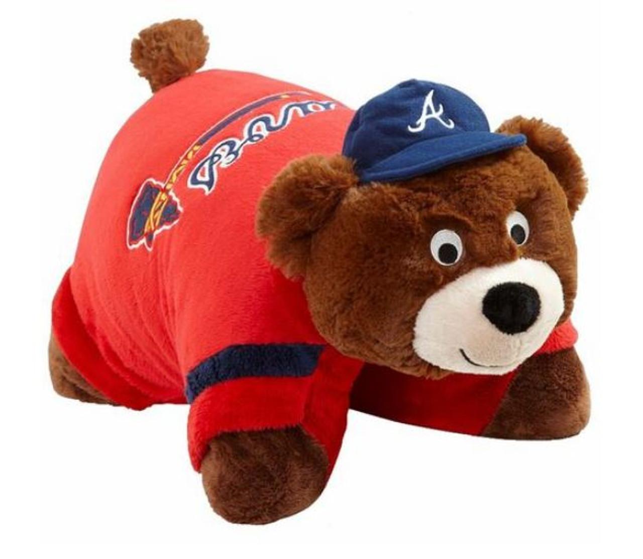 MLB ATLANTA BRAVES Baseball Bat Toy for DOGS & CATS. Soft Corduroy Plush  with Inner SQUEAKER