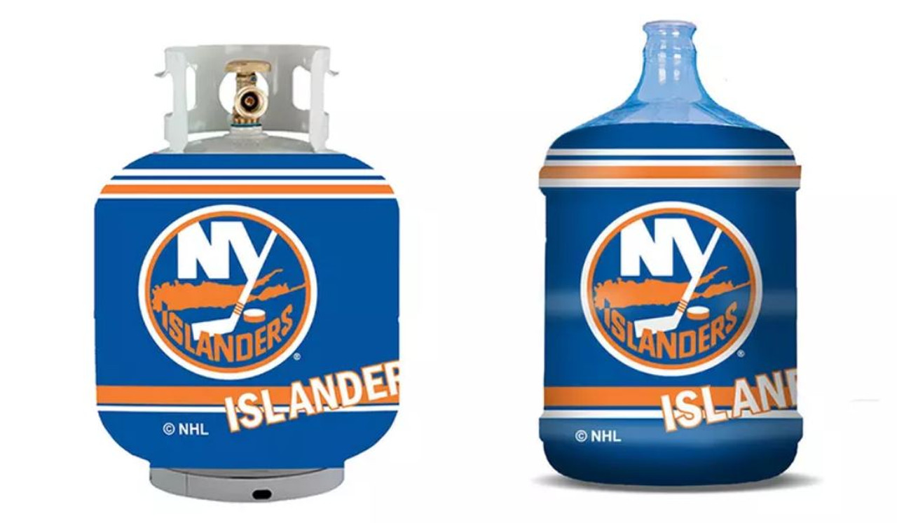 NY Islanders Propane Tank Cover-5 Gallon Water Cooler Cover-Garbage Can Cover