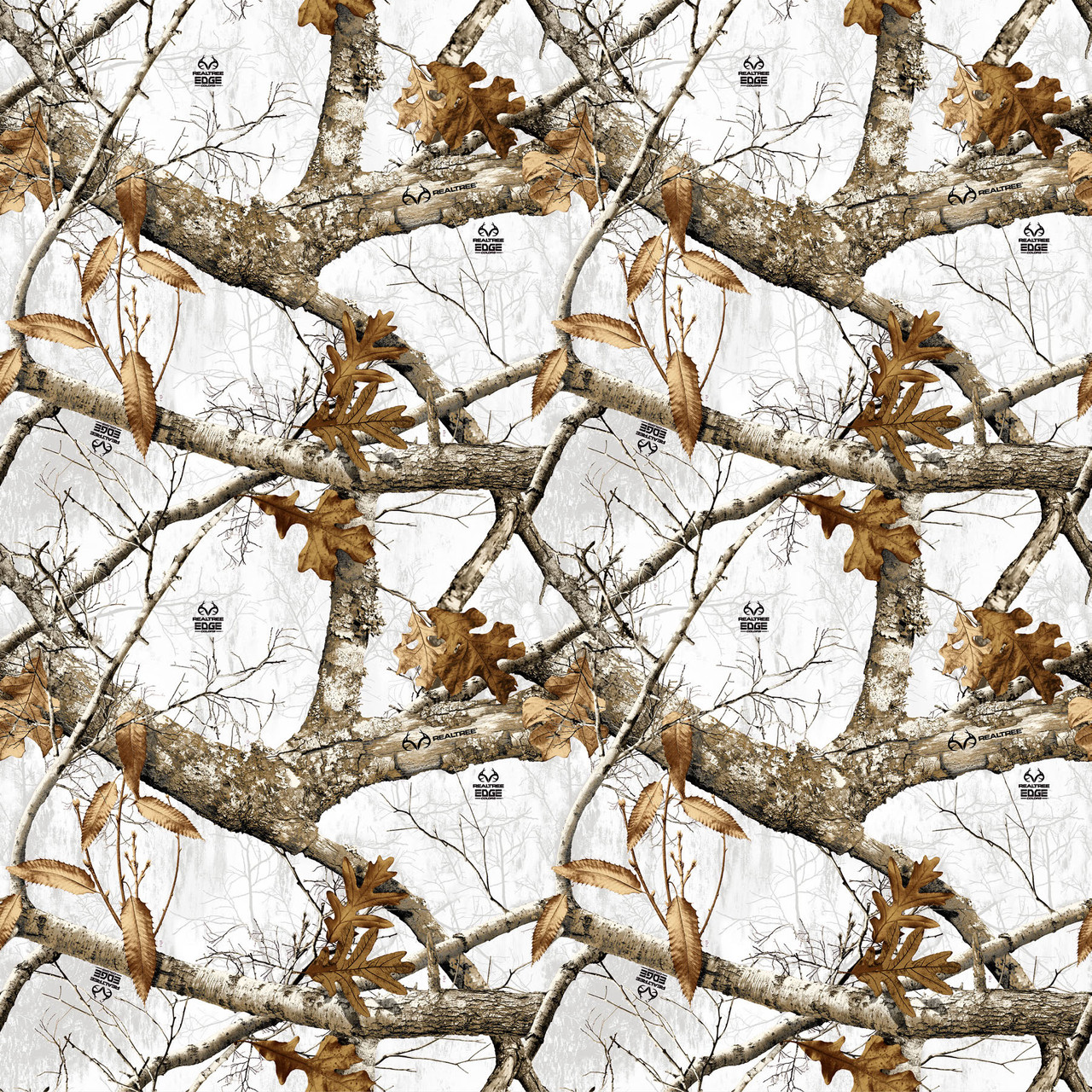 RealTree Cotton Fabric by Sykel-Realtree Edge Colors Snow