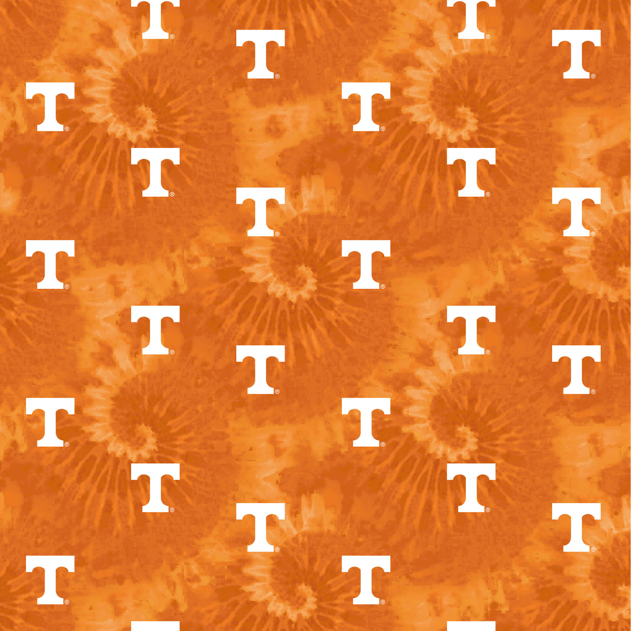 University of Tennessee Volunteers Cotton Fabric with Tye Dye Print or Matching Solid Cotton Fabrics