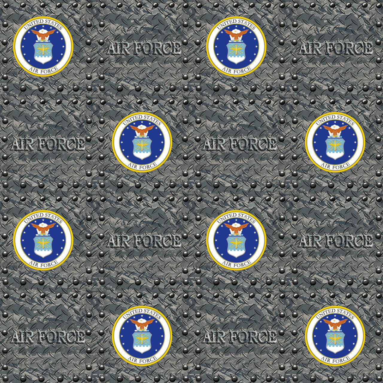 United States Air Force Cotton Fabric by Sykel-U.S. Air Force Grate Design