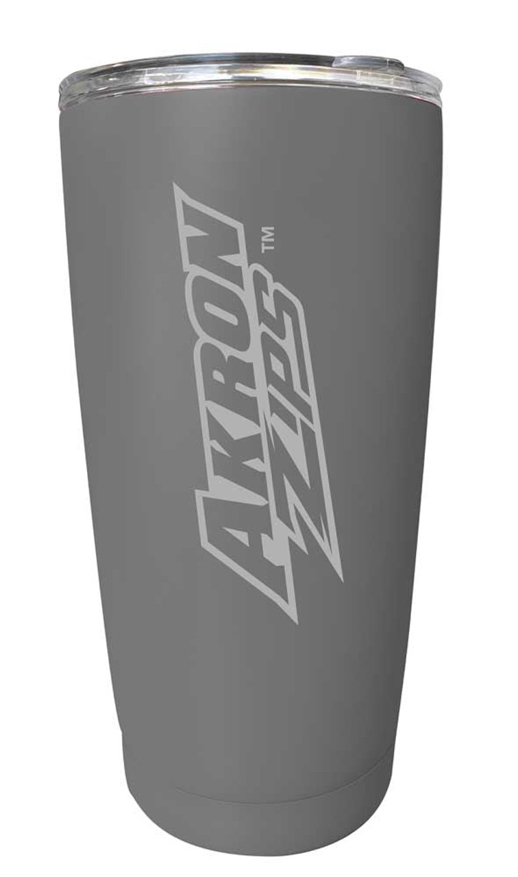 Akron Zips Etched 16 oz Stainless Steel Tumbler (Gray)