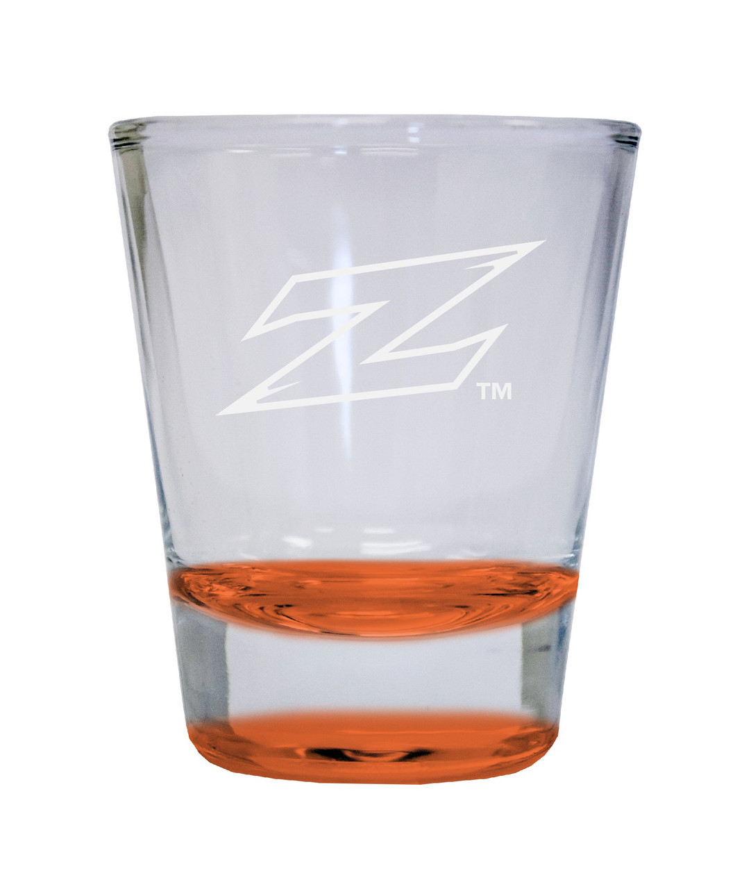 Akron Zips Etched Round Shot Glass 2 oz Orange