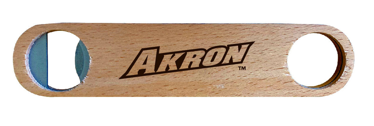 Akron Zips Laser Etched Wooden Bottle Opener College Logo Design