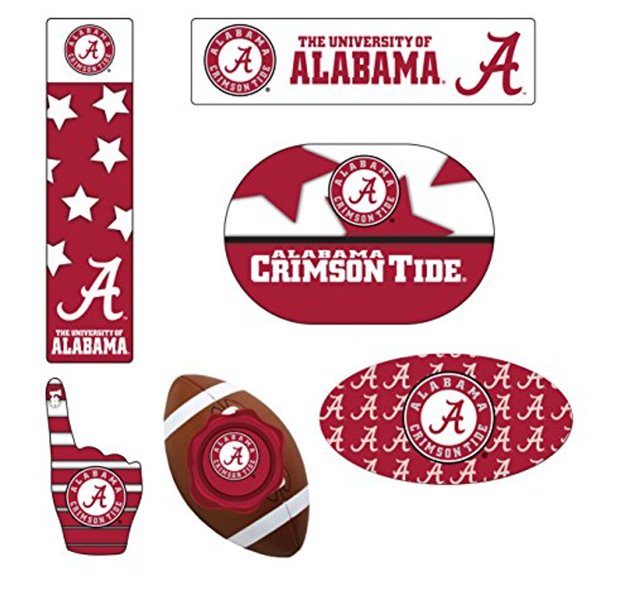 Alabama Crimson Tide 6 Piece Peel & Stick Decal Tailgate Set