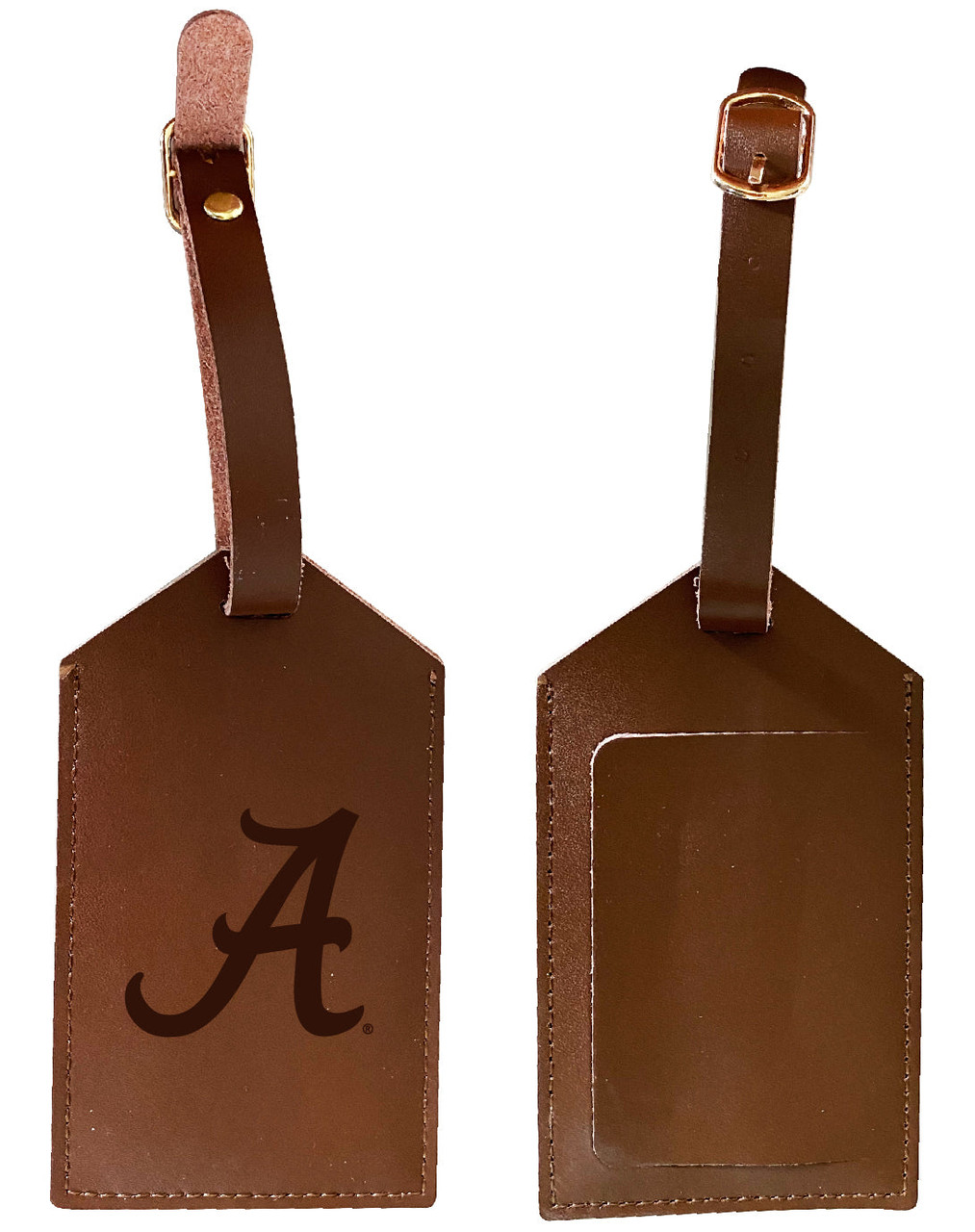 Alabama Crimson Tide Leather Luggage Tag Engraved