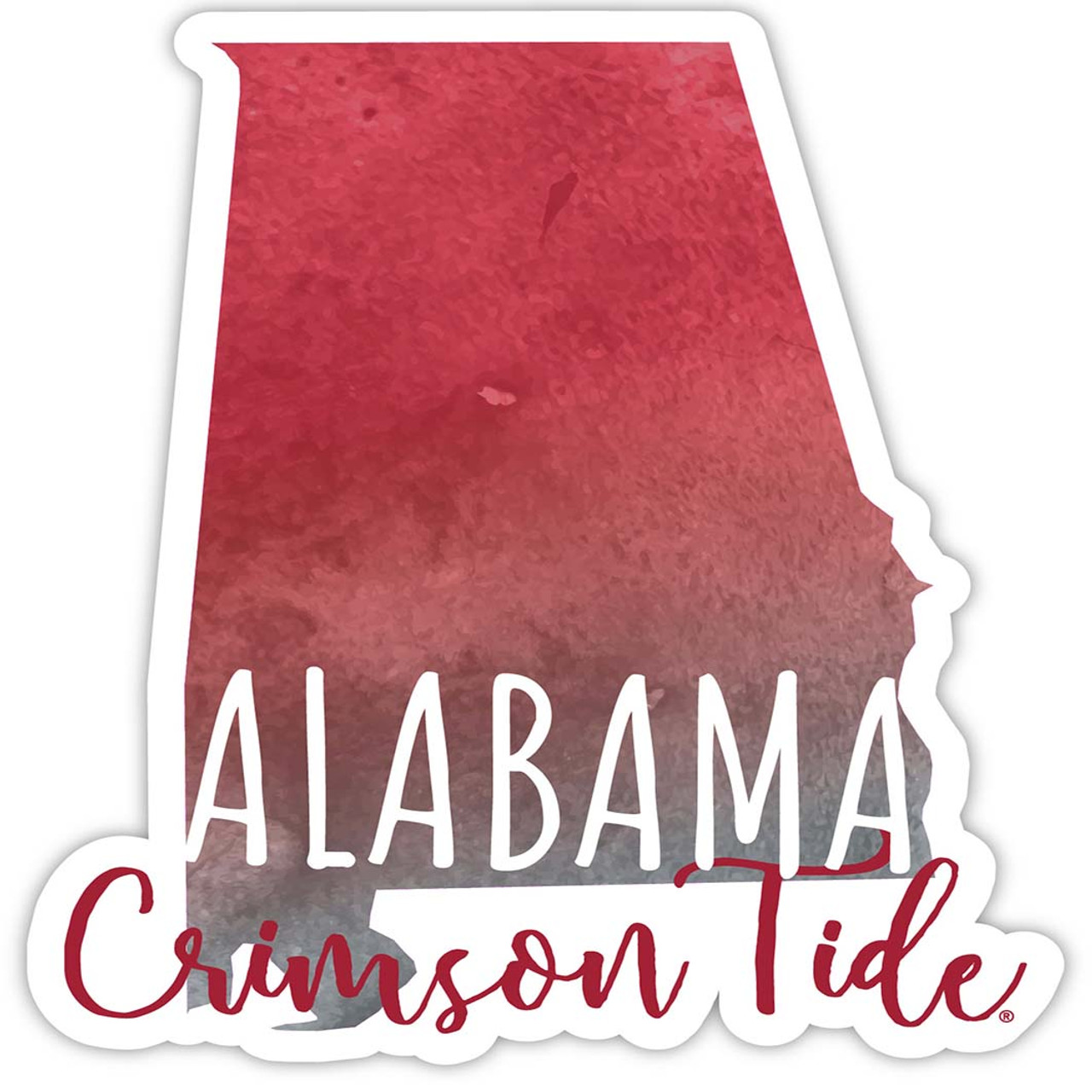 Alabama Crimson Tide Watercolor State Die Cut Decal