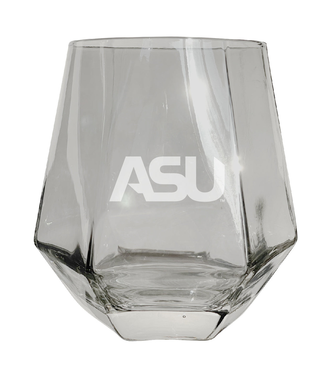 Alabama State University Etched Diamond Cut Stemless 10 ounce Wine Glass Clear