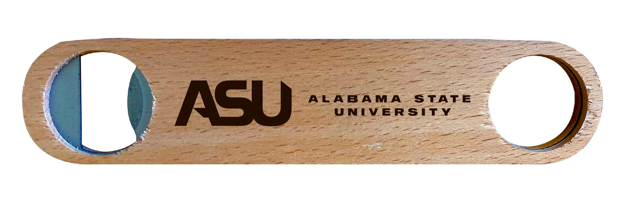 Alabama State University Laser Etched Wooden Bottle Opener College Logo Design