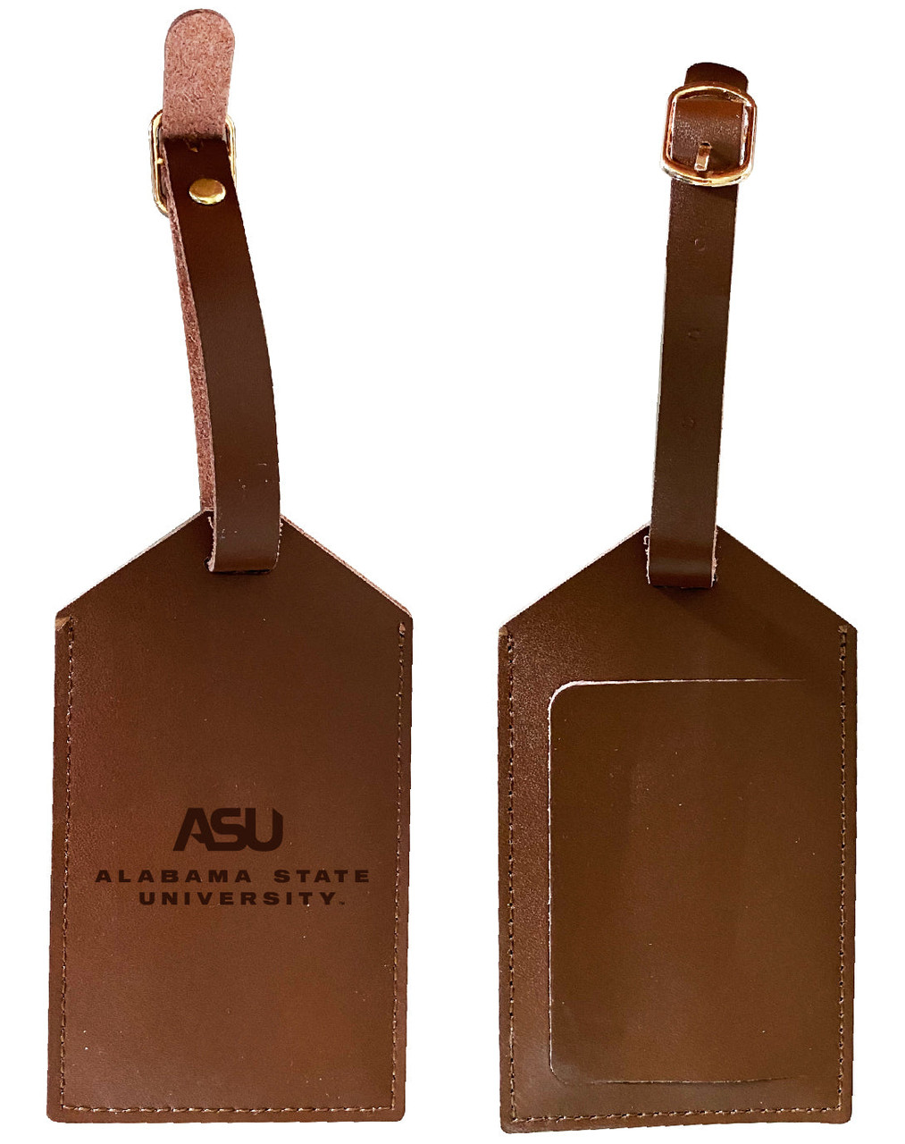 Alabama State University Leather Luggage Tag Engraved