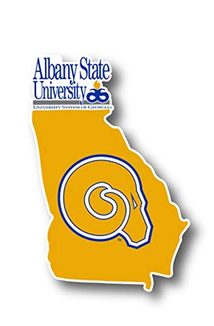 Albany State University 4 Inch State Shape Vinyl Decal Sticker 4-Pack