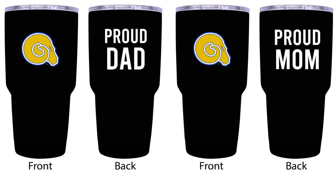 Albany State University Proud Mom and Dad 24 oz Insulated Stainless Steel Tumblers 2 Pack Black.