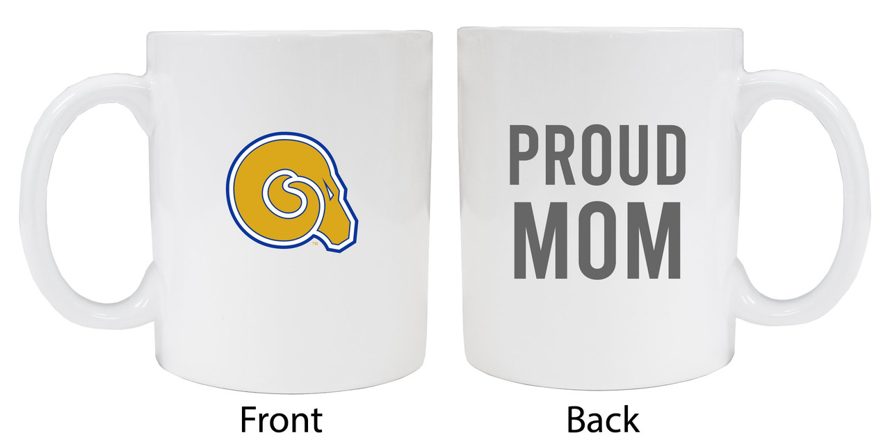 Albany State University Proud Mom White Ceramic Coffee Mug 2-Pack (White).