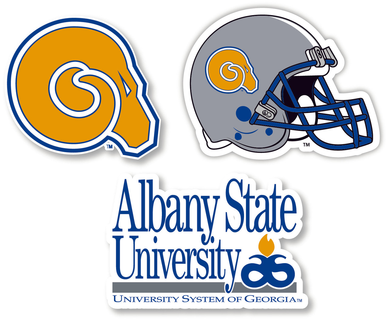 Albany State University Vinyl Decal Sticker 3 Pack 4-Inch Each