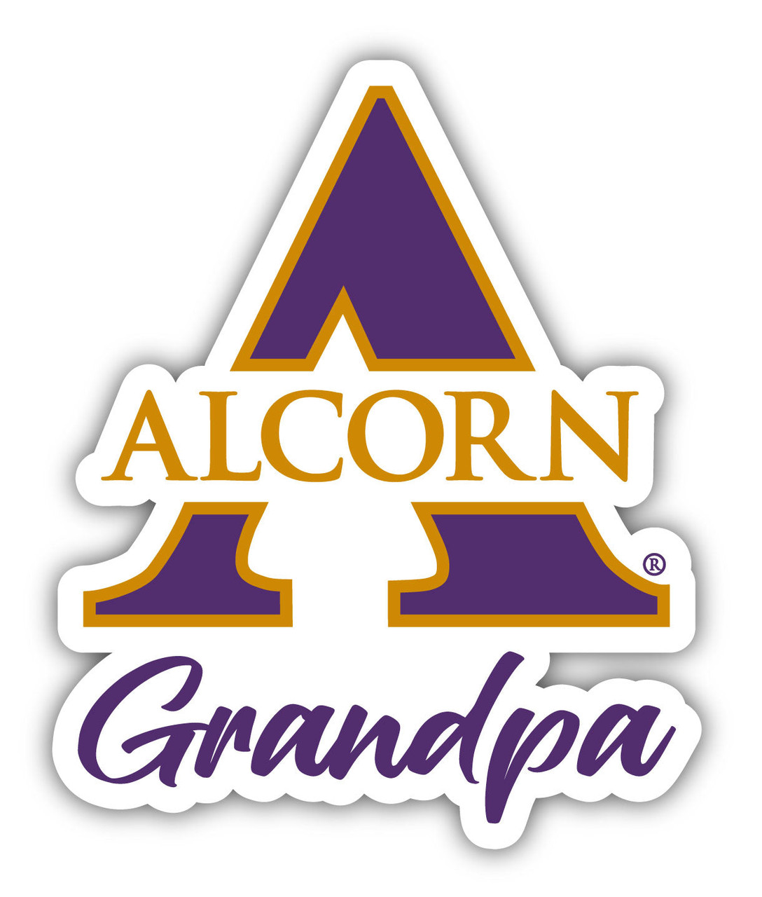 Alcorn State Braves 4 Inch Proud Grandpa Die Cut Decal